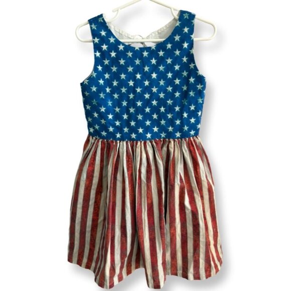 Patriotic Stars and Stripes Kids Dress - Picture 1 of 10